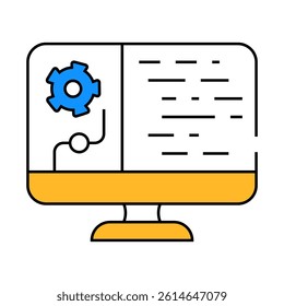 data processing line icon vector. data processing sign. isolated symbol illustration