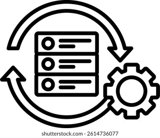 Data Processing Line Vector Icon Design