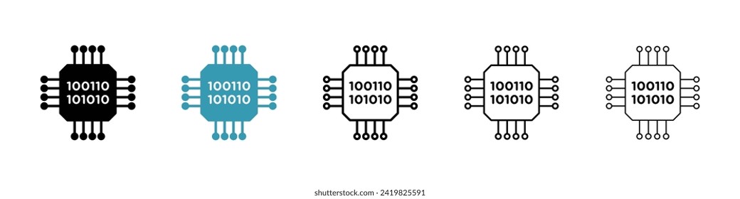 Data Processing Unit vector icon set. Network Computing Cloud vector symbol for UI design.