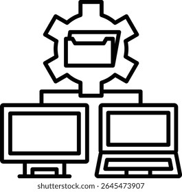 Ícone de vetor de processamento de dados. Pode ser usado para impressão, aplicativos móveis e da Web.