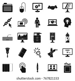 Data processor icons set. Simple set of 25 data processor vector icons for web isolated on white background