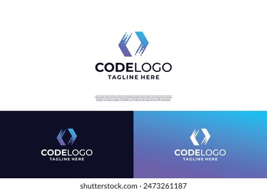 Data programming logo design. Data coding logo