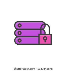 data protected icon vector filled outline