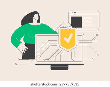 Data protection abstract concept vector illustration. Database security software, data protection solution, business information safety, access policy, program development abstract metaphor.