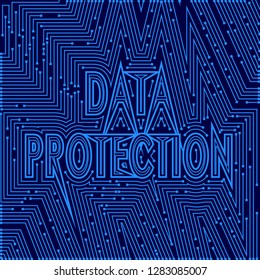 Data protection banner. Safe internet connection. Communication, internet. Security graphic. Vector illustration.