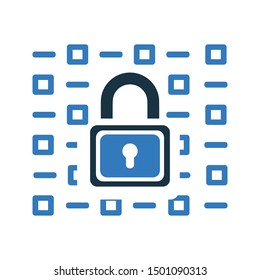 Data protection, Code, encryption, security icon