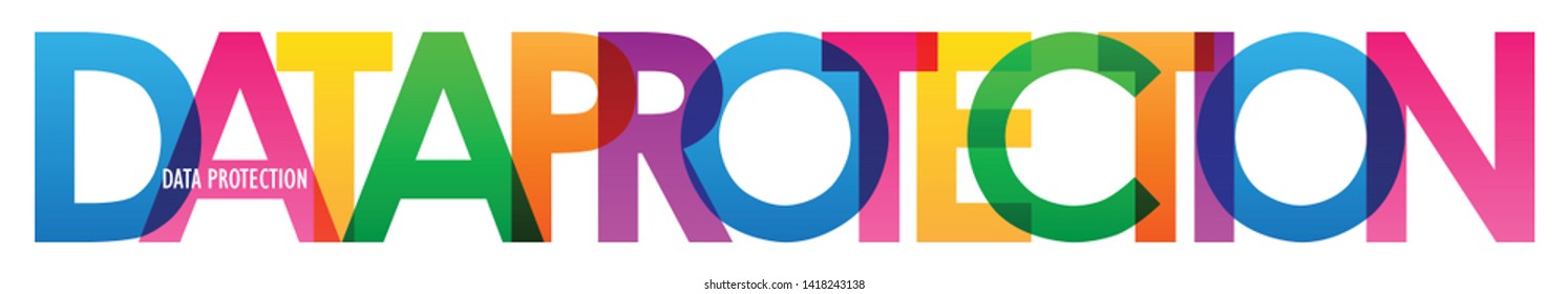 DATA PROTECTION colorful typography banner