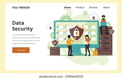 Concepto de protección de datos. Comprobación de tarjeta de crédito y datos de acceso a software como confidenciales. Se puede usar para banner web, infografías, imágenes de héroes. Ilustración isométrica plana aislada sobre fondo blanco.