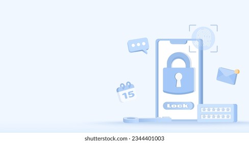 Data protection concept. Protect personal detail, access to account, safety, security, password, sensitive data, digital technology, authorized and identity to access data. Flat vector illustration.