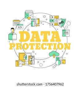 Data protection concept. Vector illustration for website, app, banner, etc.
