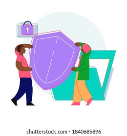 data protection concept vector illustration. isolated on white background