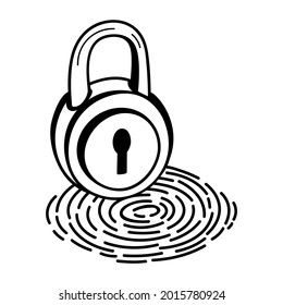 Data protection creatively design in hand drawn illustration style 