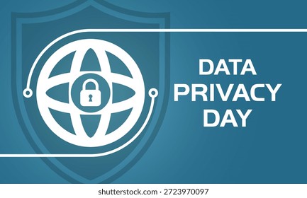 Data Protection And Cyber Privacy Illustration. Data Privacy Day Vector Template