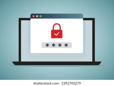 Data protection and cyber security concept illustration