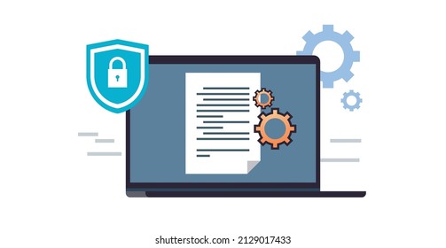 Data protection and cyber security in internet server network with secure access to protect privacy against attacks flat vector illustration. 