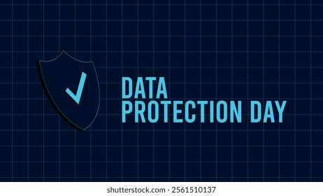 Data Protection Day featuring Lock on Screen,Representing Secure Information, Documents.Poster National Cyber security or Cybersecurity Awareness Month banner design template.Holiday concept.