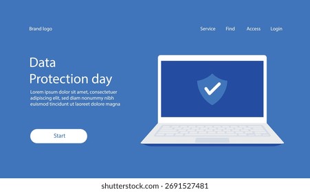 Diseño e ilustración del sitio de aterrizaje del tema del Día de la Protección de Datos