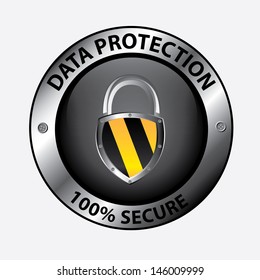 data protection design over white background vector illustration 