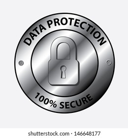 data protection design over white background vector illustration 