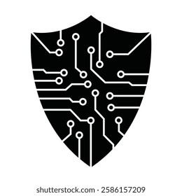 Data Protection Digital Security, Artificial Intelligence Security, Cyber Defense AI Security, Technology Shield Icons – AI, Cybersecurity Data Privacy Symbol, AI-Based Cyber Protection