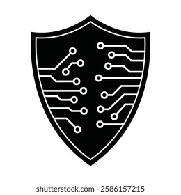 Data Protection Digital Security, Artificial Intelligence Security, Cyber Defense AI Security, Technology Shield Icons – AI, Cybersecurity Data Privacy Symbol, AI-Based Cyber Protection