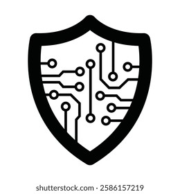 Data Protection Digital Security, Artificial Intelligence Security, Cyber Defense AI Security, Technology Shield Icons – AI, Cybersecurity Data Privacy Symbol, AI-Based Cyber Protection