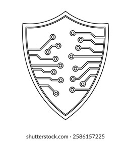 Data Protection Digital Security, Artificial Intelligence Security, Cyber Defense AI Security, Technology Shield Icons – AI, Cybersecurity Data Privacy Symbol, AI-Based Cyber Protection