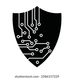 Data Protection Digital Security, Artificial Intelligence Security, Cyber Defense AI Security, Technology Shield Icons – AI, Cybersecurity Data Privacy Symbol, AI-Based Cyber Protection