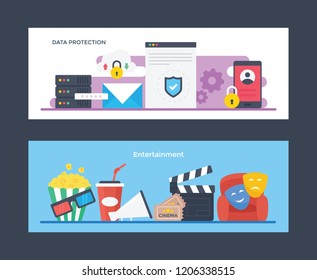 Data Protection and Entertainment Illustrations 