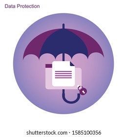 Data Protection, File Security and Access rights concepts - Vector Illustration