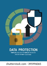 Data protection flat illustration concepts set. Flat design concepts for web banners, web sites, printed materials, infographics. Creative vector illustration