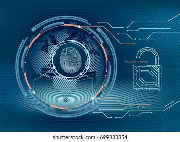 Data protection in the global network. Online privacy. Access to data is allowed. Vector illustration.