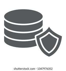 Data protection glyph icon, privacy and security, server protection sign, vector graphics, a solid pattern on a white background, eps 10.