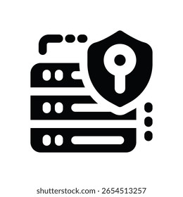 Glifo de protección de datos. Icono de Vector fuerte y sólido para Sitios web, interfaces móviles, presentaciones y marca visual. Alta calidad y fácil de editar.