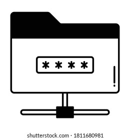 Protección de datos Medio icono vectorial de estilo de glifo que puede modificar o editar fácilmente