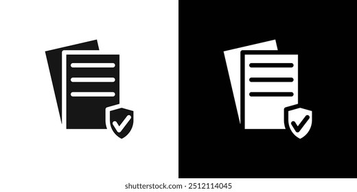icono de protección de datos Conjunto de logotipo de Vector de arte de línea negra