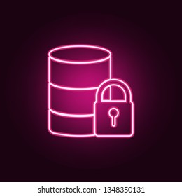 data protection icon. Elements of cyber security in neon style icons. Simple icon for websites, web design, mobile app, info graphics