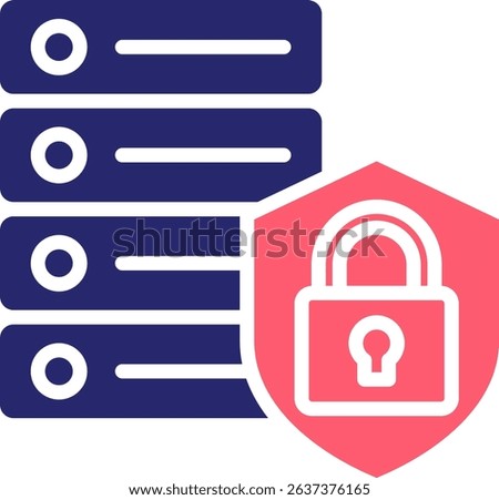 Data Protection Icon Fill Vector Illustration