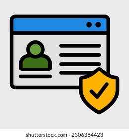 Data protection icon in filled line style, use for website mobile app presentation