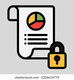 Data protection icon in filled line style, use for website mobile app presentation