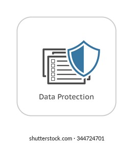 Data Protection Icon. Flat Design. Security Concept. Isolated Illustration. App Button. UI Symbol. 