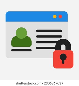 Data protection icon in flat style, use for website mobile app presentation
