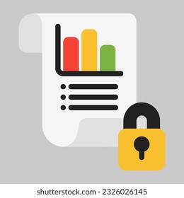 Datenschutzsymbol in flachem Stil, Verwendung für Website-Mobile-App-Präsentation
