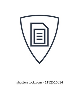 Data protection icon. Isolated document safety and data protection icon line style. Premium quality vector symbol drawing concept for your logo web mobile app UI design.