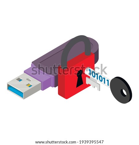 Data protection icon. Isometric illustration of data protection vector icon for web