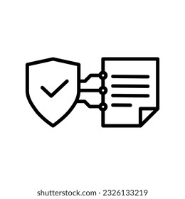 un icono de protección de datos en estilo de línea