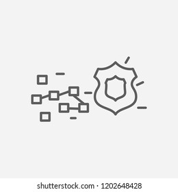 Data protection icon line symbol. Isolated vector illustration of  icon sign concept for your web site mobile app logo UI design.