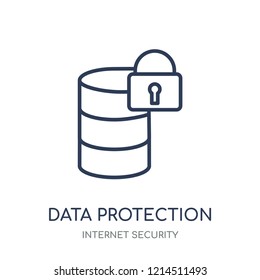 Data protection icon. Data protection linear symbol design from Internet security collection. Simple outline element vector illustration on white background.