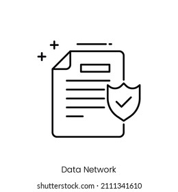 data protection icon. Outline style icon design isolated on white background
