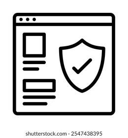 Data protection icon. Outline style. Vector. Isolate on white background.